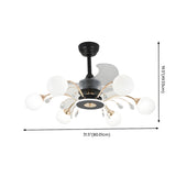 Modern Ball-Shade Chandelier Fan with Multi-Light #size