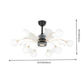 Modern Ball-Shade Chandelier Fan with Multi-Light Image - 16