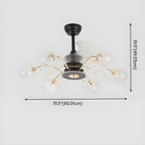 Modern Ball-Shade Chandelier Fan with Multi-Light Image - 17