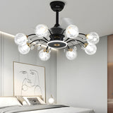 Modern Ball-Shade Chandelier Fan with Multi-Light Image - 5