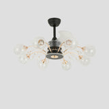 Modern Ball-Shade Chandelier Fan with Multi-Light Image - 8