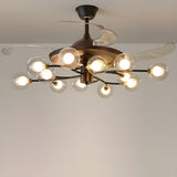 Modern Ball Shades Sputnik Chandelier Fan with Lights Image - 11