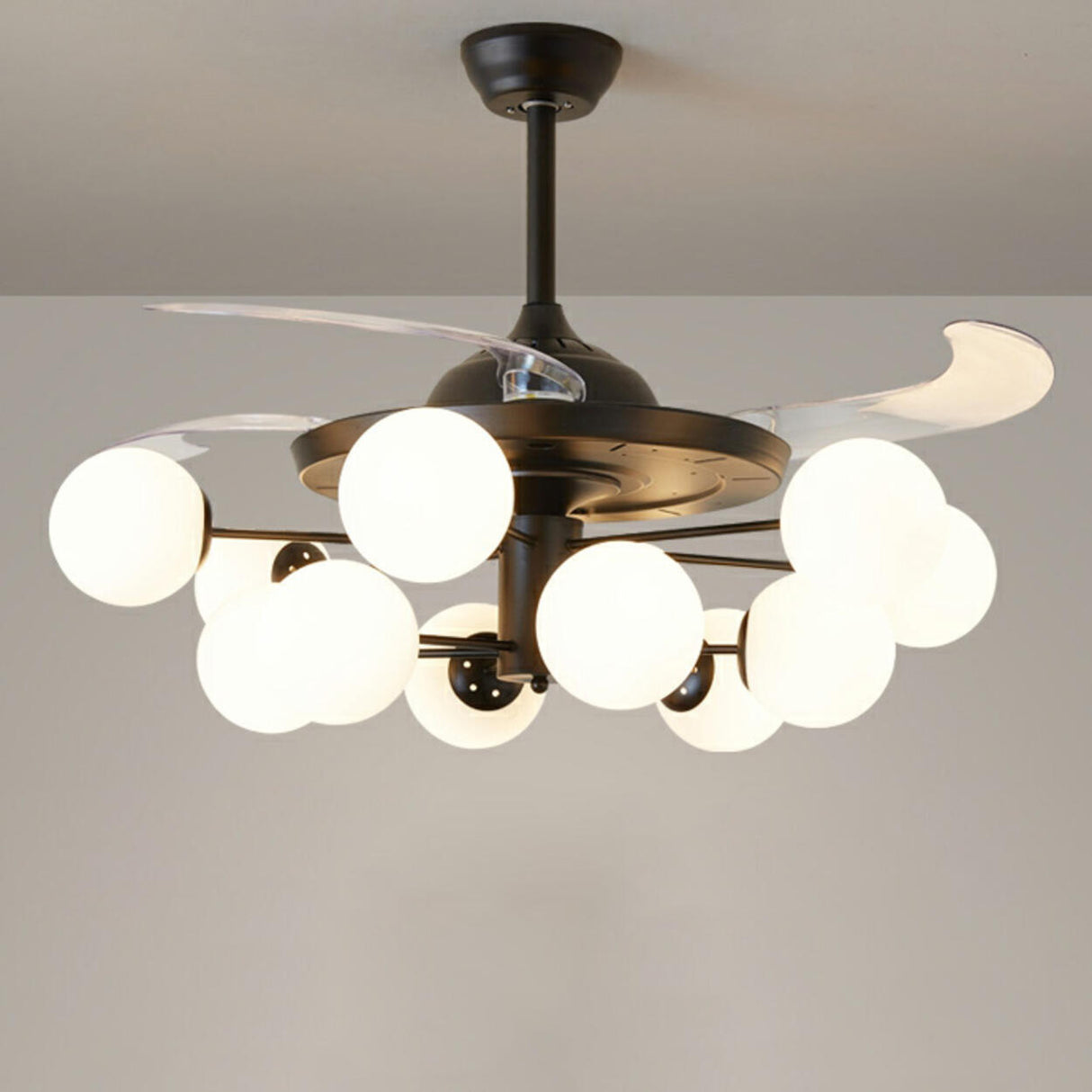 Modern Ball Shades Sputnik Chandelier Fan with Lights Image - 9