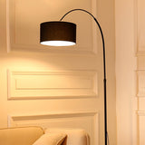 Modern Barrel Metal Arced Adjustable Floor Lamp Image - 2