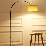 Modern Barrel Metal Arced Adjustable Floor Lamp Image - 3