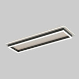 Modern Bathroom Black Rectangular Flush Mount Light Image - 5