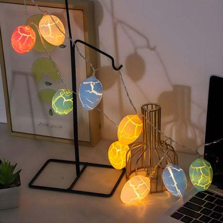 Modern Battery Powered Crackle Egg LED String Lights Image - 1