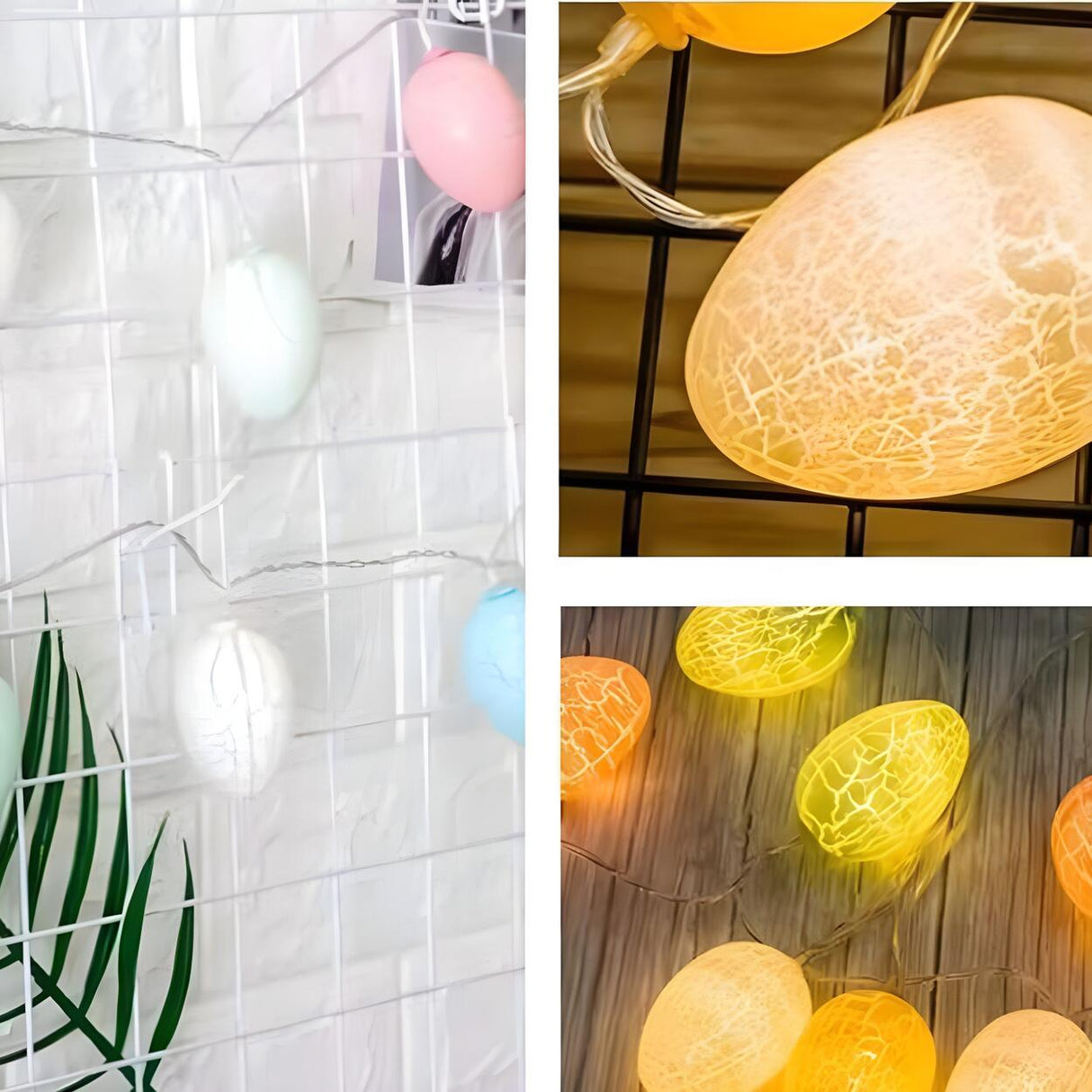 Modern Battery Powered Crackle Egg LED String Lights Image - 4