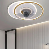 Modern Bedroom 3 Blades Round LED Ceiling Fan Light Image - 10