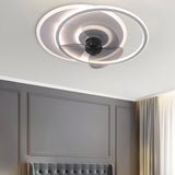 Modern Bedroom 3 Blades Round LED Ceiling Fan Light Image - 11