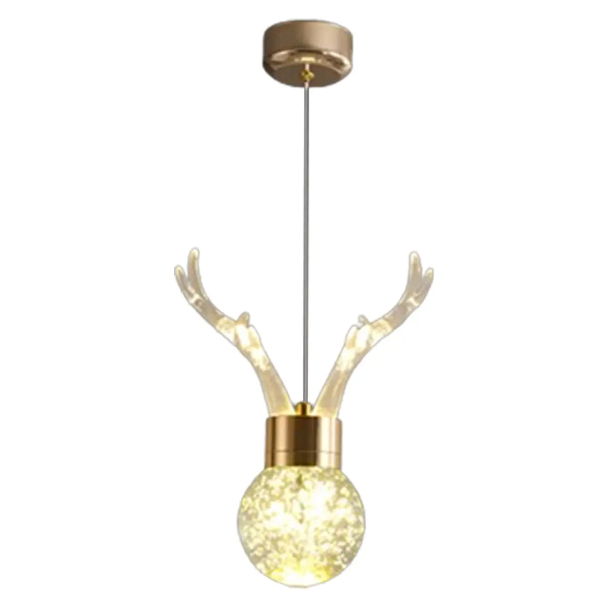 Modern Bedroom Antler Clear Crystal Pendant Light Image - 5