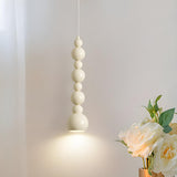 Modern Bedroom Beaded Cream Globe Pendant Light Image - 15