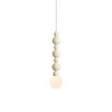 Modern Bedroom Beaded Cream Globe Pendant Light Image - 9