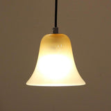 Modern Bedroom Bell Coffee White Glass Pendant Light Image - 4