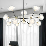 Modern Bedroom Black Branching Clear Glass Globe Chandelier Image - 12