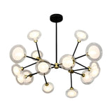 Modern Bedroom Black Branching Clear Glass Globe Chandelier Image - 4