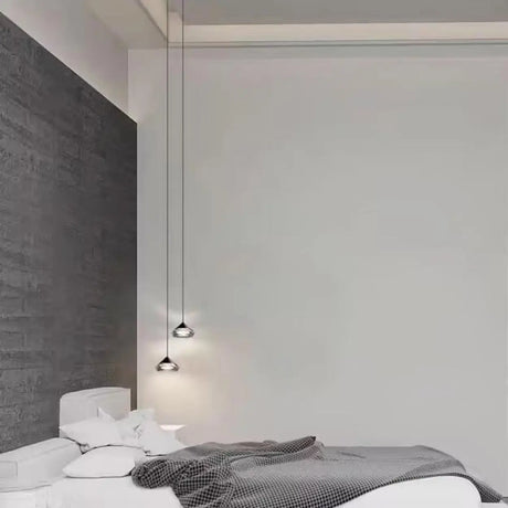 Modern Bedroom Black Clear Acrylic Diamond Pendant Light Image - 2