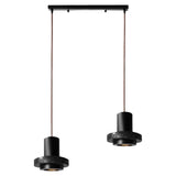 Modern Bedroom Black Cylinder Aluminum Stone Pendant Light Image - 10