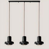 Modern Bedroom Black Cylinder Aluminum Stone Pendant Light Image - 15