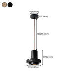 Modern Bedroom Black Cylinder Aluminum Stone Pendant Light #size