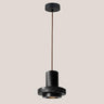 Modern Bedroom Black Cylinder Aluminum Stone Pendant Light Image - 9