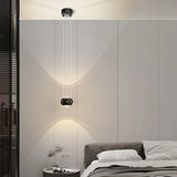 Modern Bedroom Black LED Globe Acrylic Pendant Light Image - 12