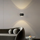 Modern Bedroom Black LED Globe Acrylic Pendant Light Image - 13