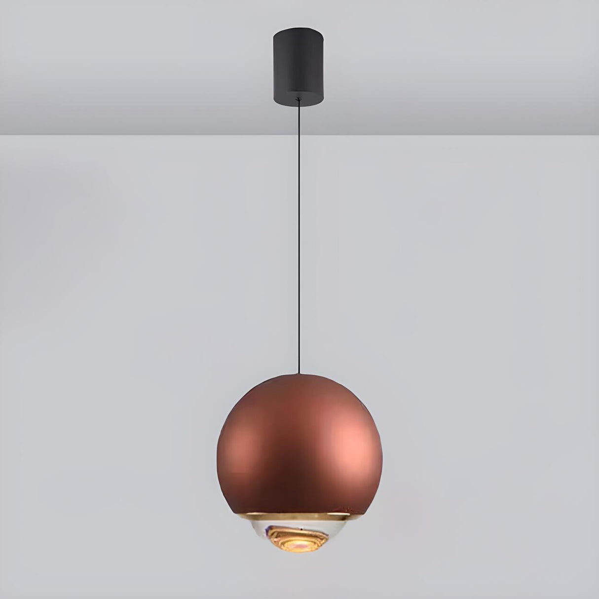 Modern Bedroom Blue Red Metal Globe LED Pendant Light Image - 12