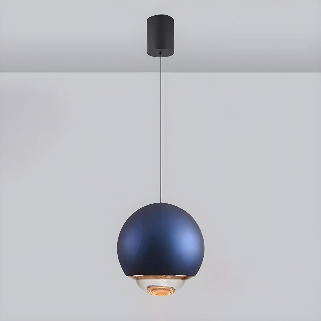 Modern Bedroom Blue Red Metal Globe LED Pendant Light Image - 13