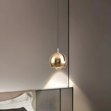 Modern Bedroom Blue Red Metal Globe LED Pendant Light Image - 26