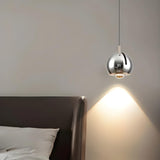 Modern Bedroom Blue Red Metal Globe LED Pendant Light Image - 4