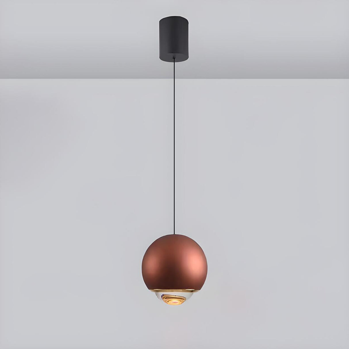 Modern Bedroom Blue Red Metal Globe LED Pendant Light Image - 8