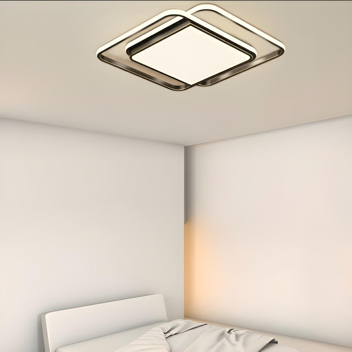 Modern Bedroom Circle Metal Flush Mount Ceiling Light Image - 6