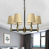 Modern Bedroom Classic Fabric Drum Round Chandelier Image - 1