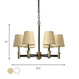 Modern Bedroom Classic Fabric Drum Round Chandelier #size