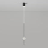 Modern Bedroom Crystal Cube Slim Black Tube Pendant Light Image - 10