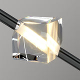 Modern Bedroom Crystal Cube Slim Black Tube Pendant Light Image - 16