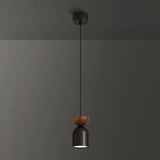 Modern Bedroom Cylinder Black Acrylic Pendant Light Image - 7