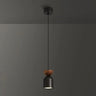 Modern Bedroom Cylinder Black Acrylic Pendant Light Image - 7