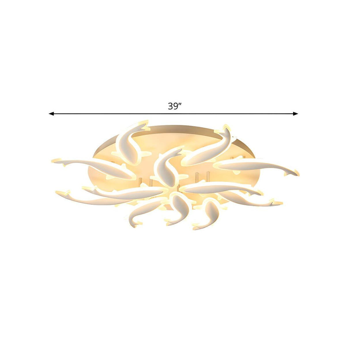 Modern Bedroom Fish-Shaped LED Flush Mount Ceiling Lamp Image - 20