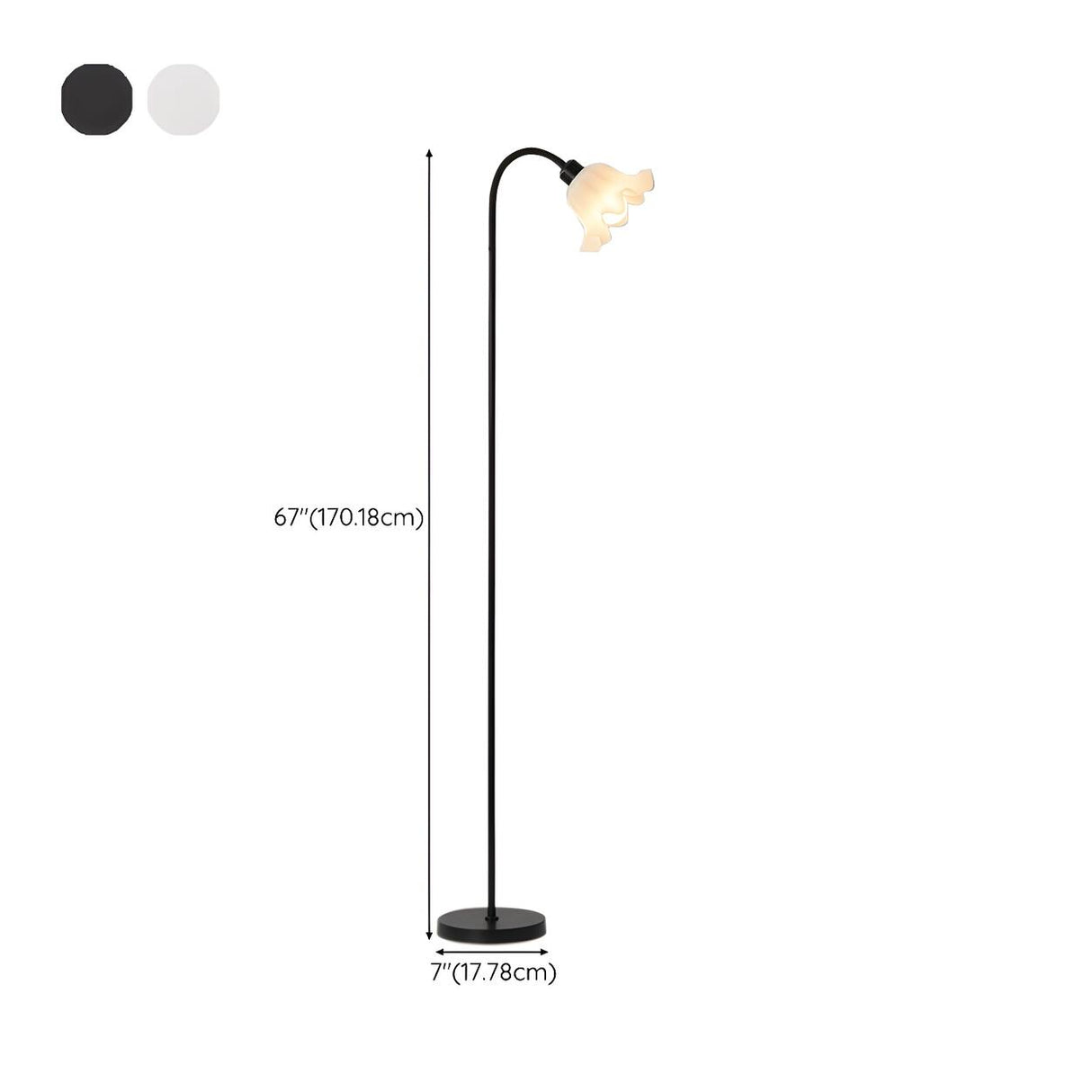 Modern Bedroom Floral Black Metal LED Floor Lamp 