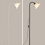 Modern Bedroom Floral Black Metal LED Floor Lamp Image - 8