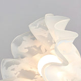 Modern Bedroom Flower White Petal Glass Pendant Light Image - 10