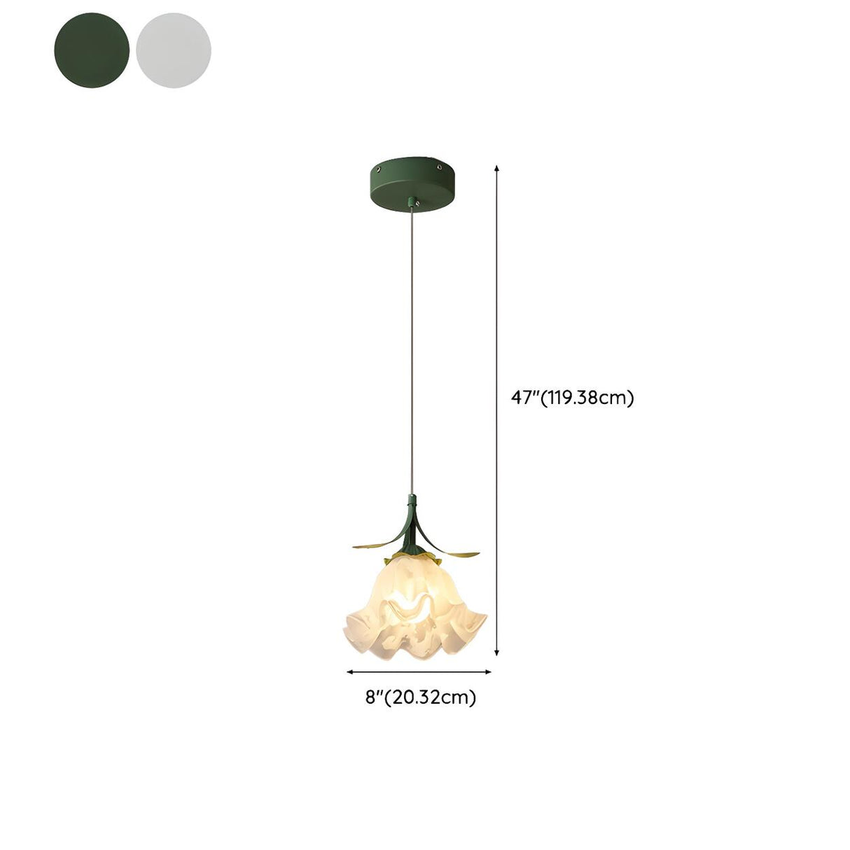 Modern Bedroom Flower White Petal Glass Pendant Light 