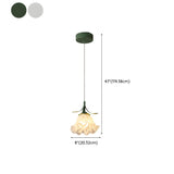 Modern Bedroom Flower White Petal Glass Pendant Light #size