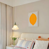 Modern Bedroom Flower White Petal Glass Pendant Light Image - 8