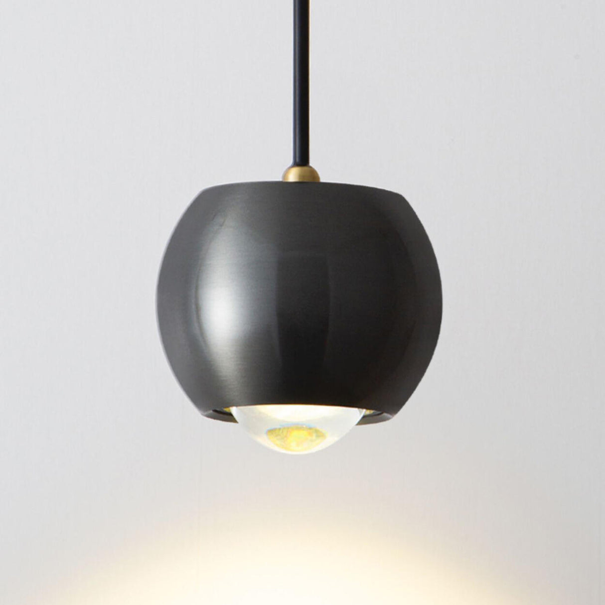 Modern Bedroom Globe Metal Dual Black Sphere Pendant Light Image - 10