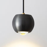 Modern Bedroom Globe Metal Dual Black Sphere Pendant Light Image - 10