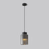 Modern Bedroom Gold Clear Glass Cylinder Pendant Light Image - 2