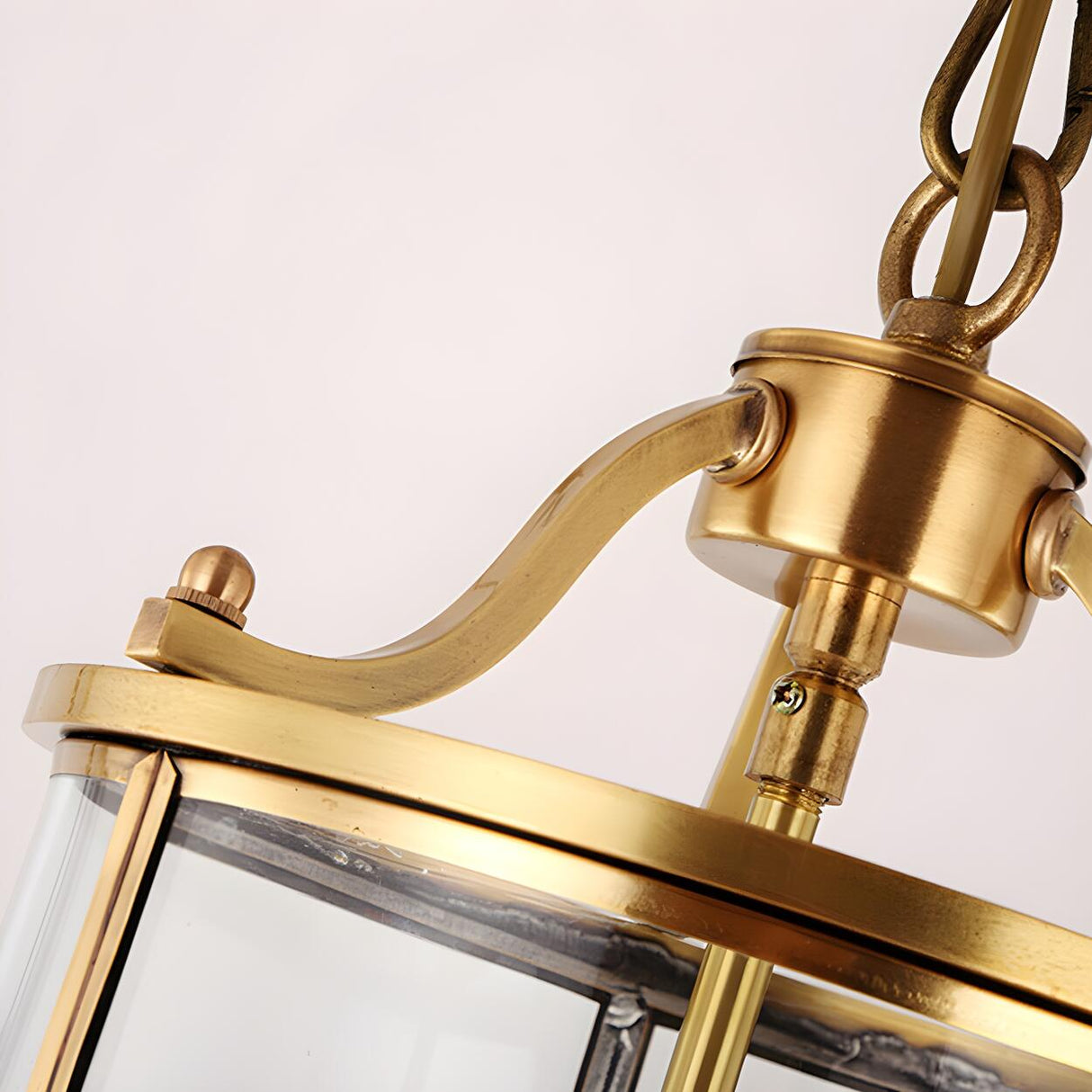 Modern Bedroom Gold Clear Glass Lantern Pendant Chandelier Image - 9